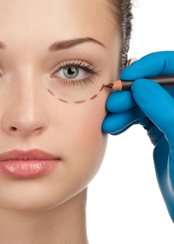 Woman getting ready for an eye procedure