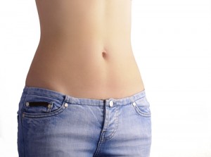 Tummy of a thin woman