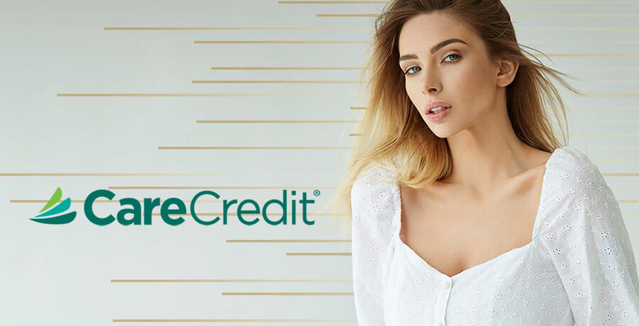 Care Credit Financing logo featuring a female model