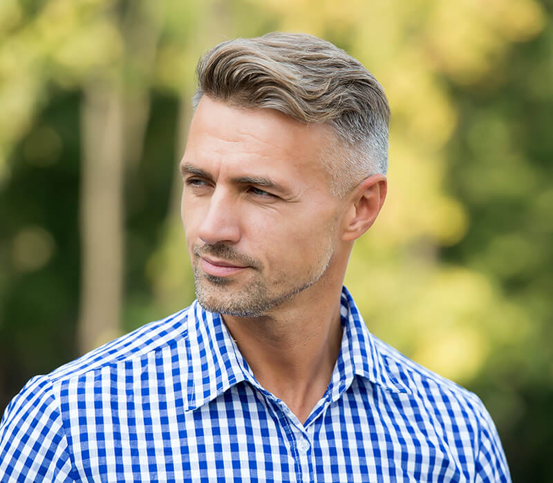 Handsome man in checkered shirt