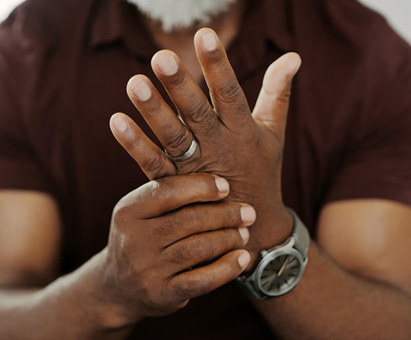 Man with hand pain