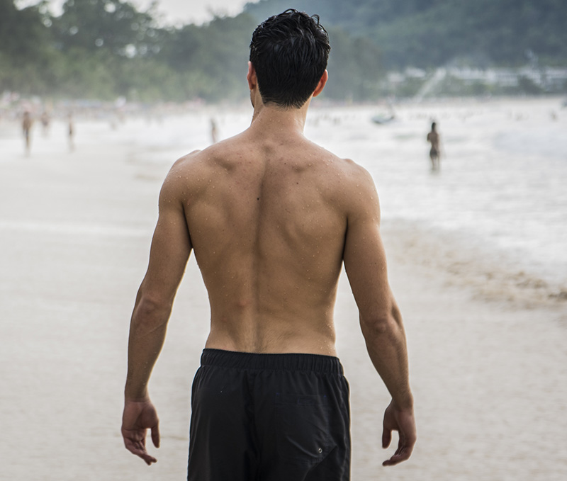 Fit man on the beach