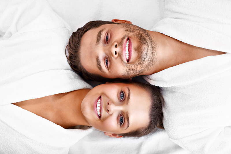 Couple in robes