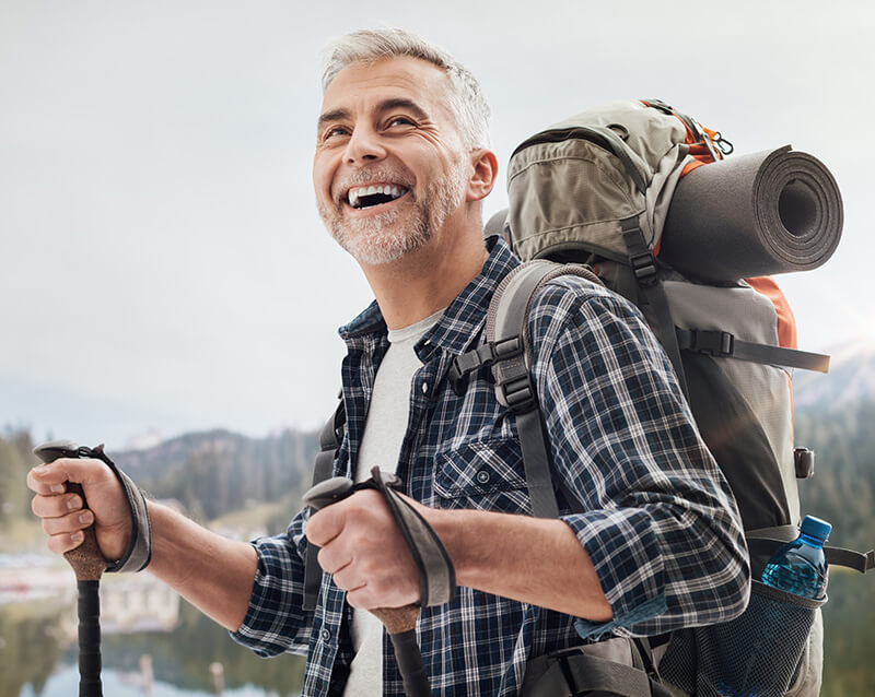 Fit man hiking