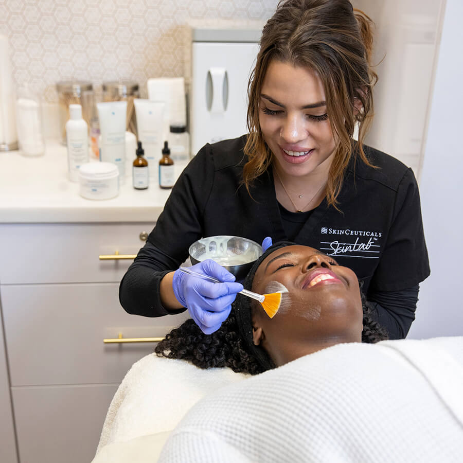 Actual patient receiving Skincuticals treatment