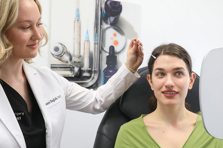 Doctor examining a patient